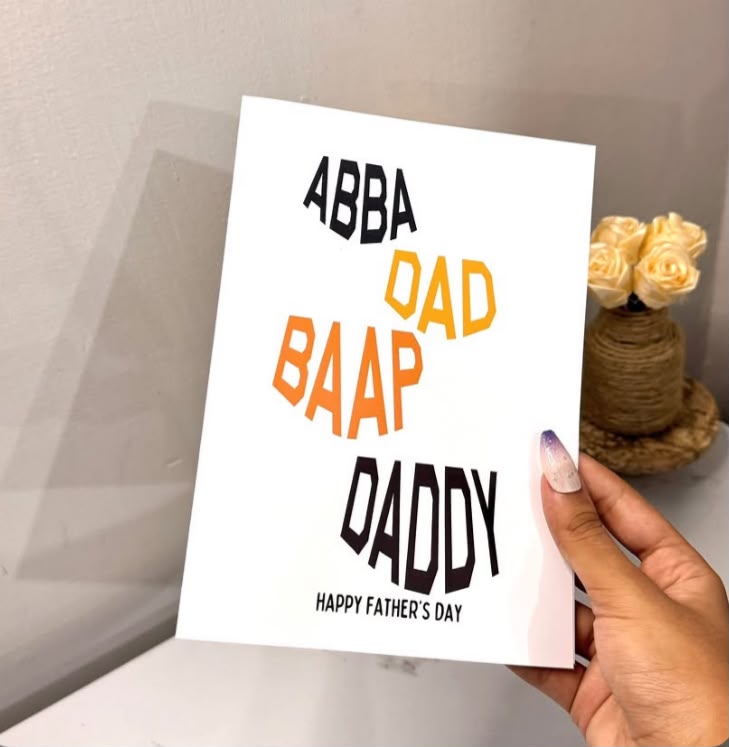Abba Dad Baap Daddy Greeting Card thumbnail