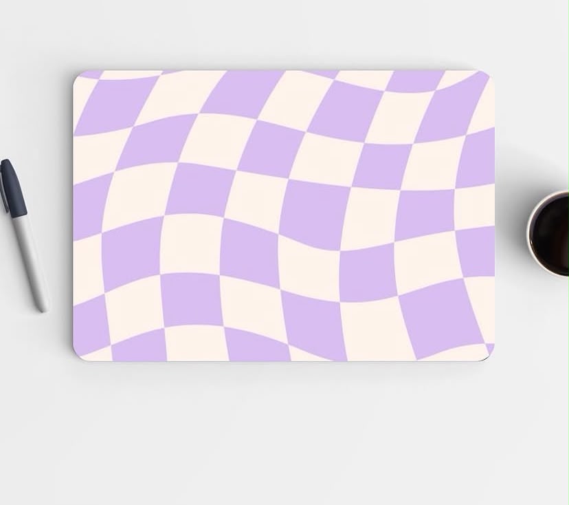 Lavender wavy checkerboard Laptop Skin thumbnail