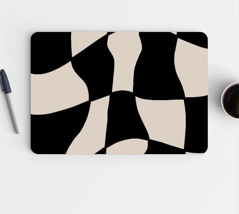 Black and cream abstract Laptop Skin thumbnail