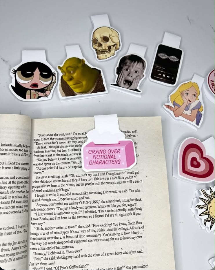 Crying Over Fictional Characters magnetic bookmark thumbnail