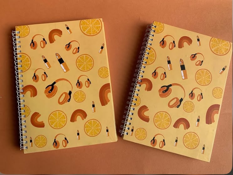 Retro headphones and citrus spiral notebook thumbnail