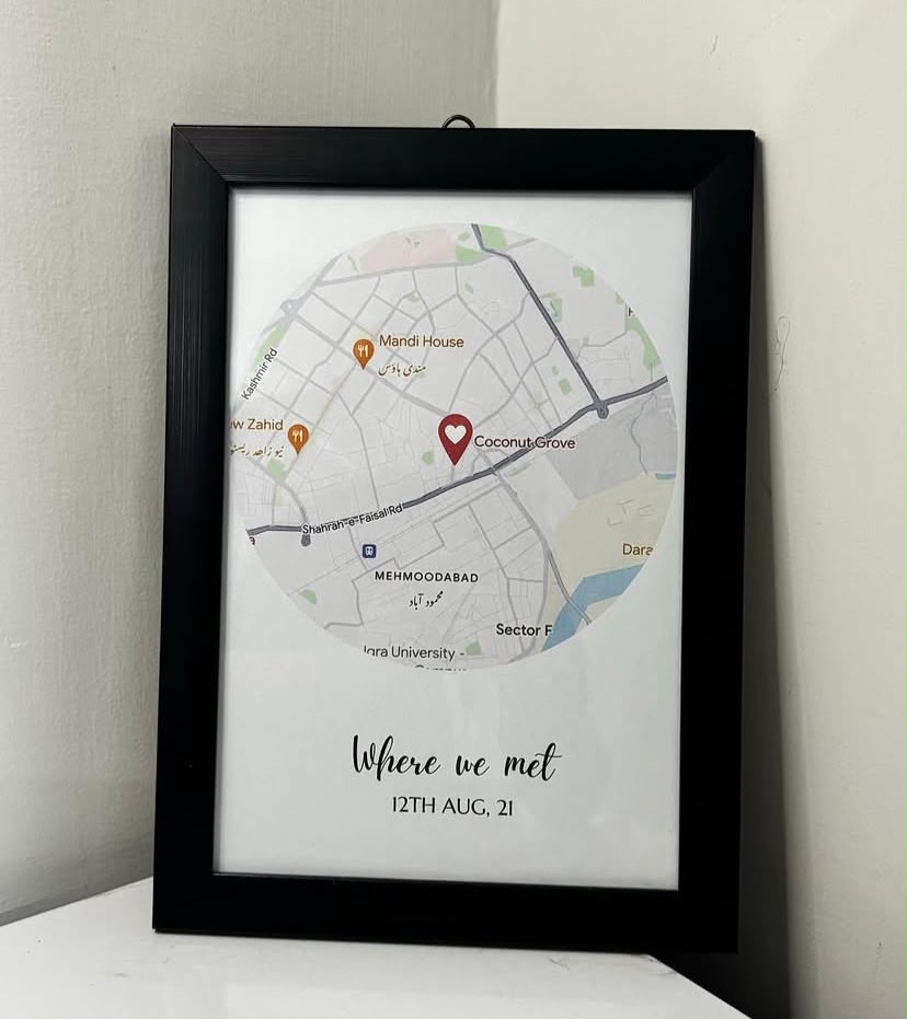 Where We Met personalized map frame by ORSTAT